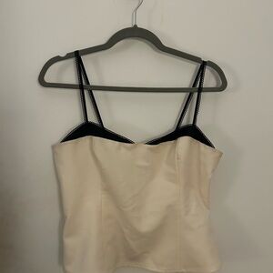 Reformation Cream Camisole with Black Straps
